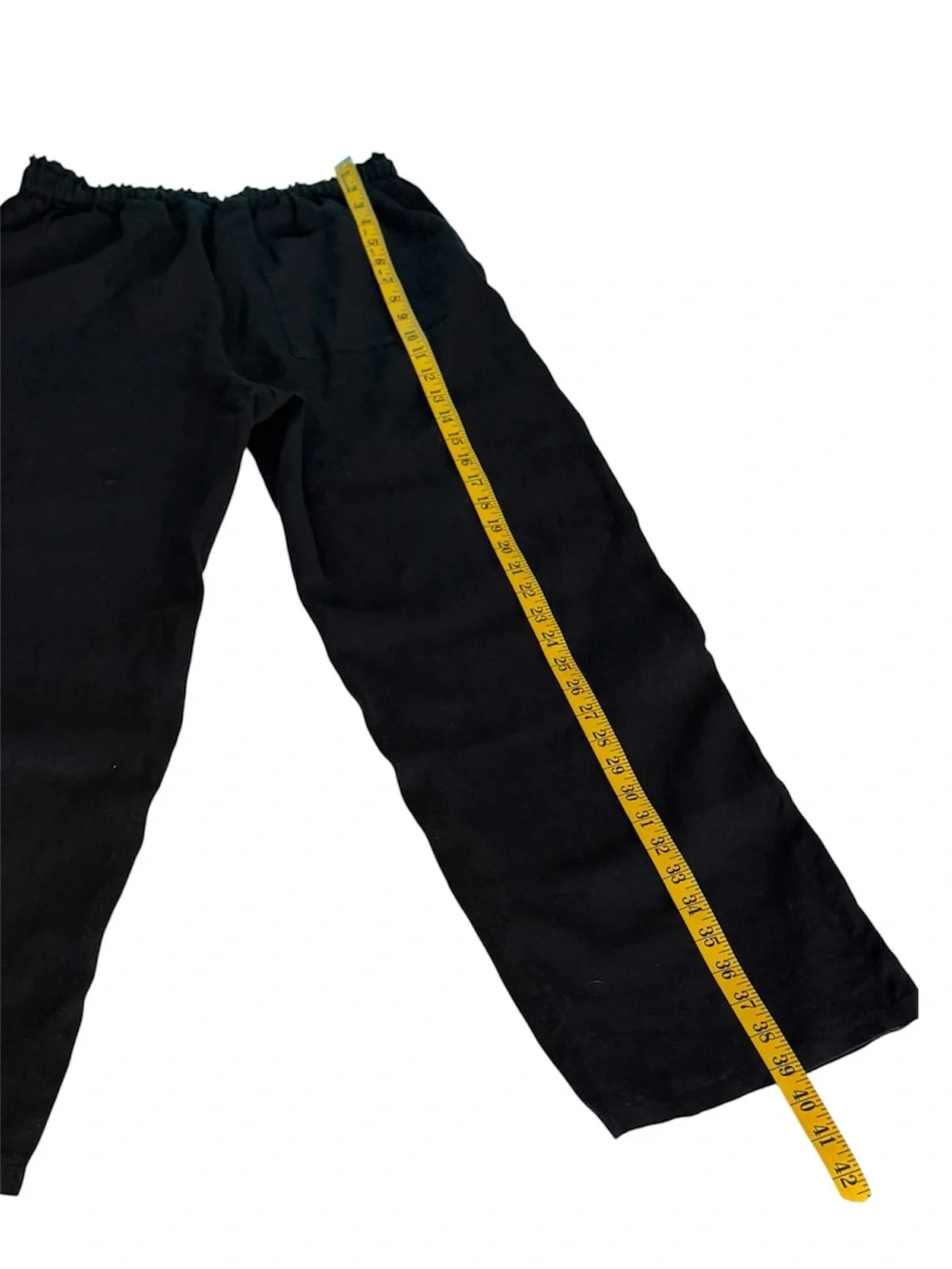 J. Crew Black 💯 Linen Wide-Leg Drawstring Pants Size Small - Picture 7 of 14
